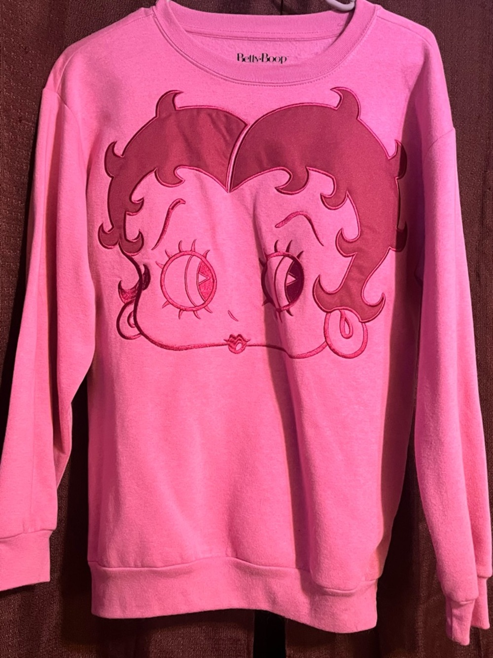Betty Boop Bright Pink Pullover Sweatshirt